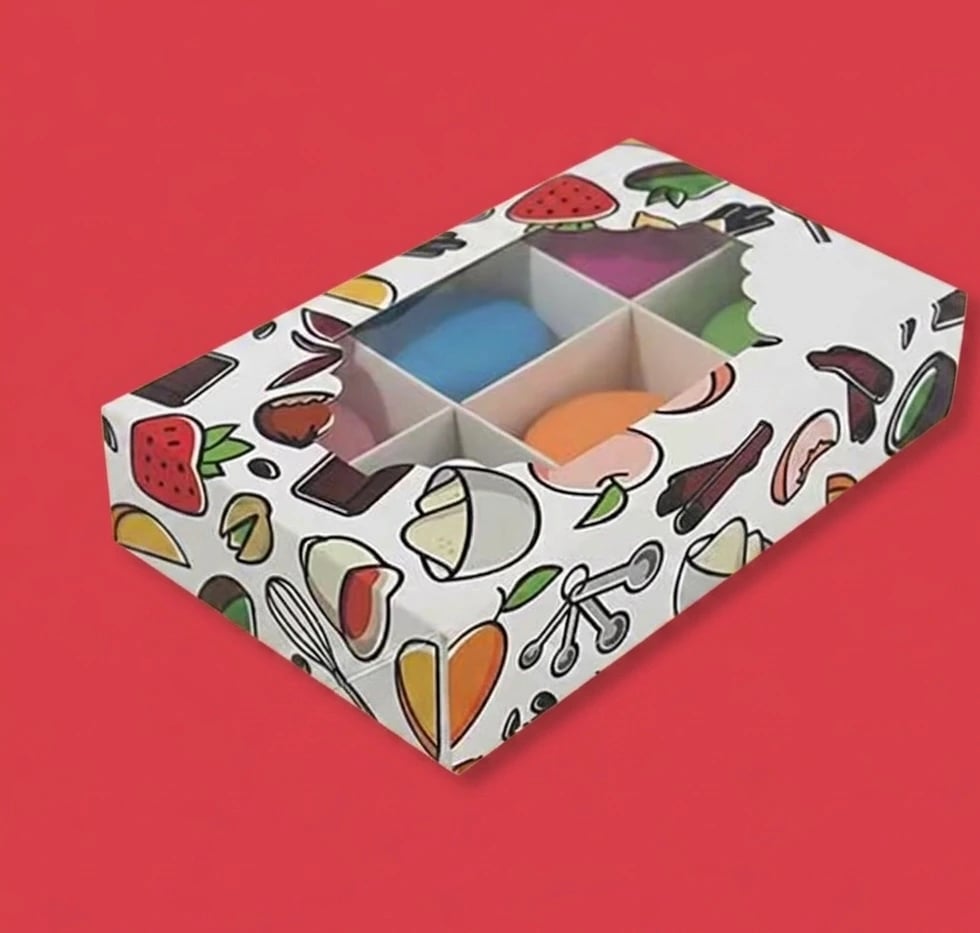 Custom Macaron Boxes with PVC Window
