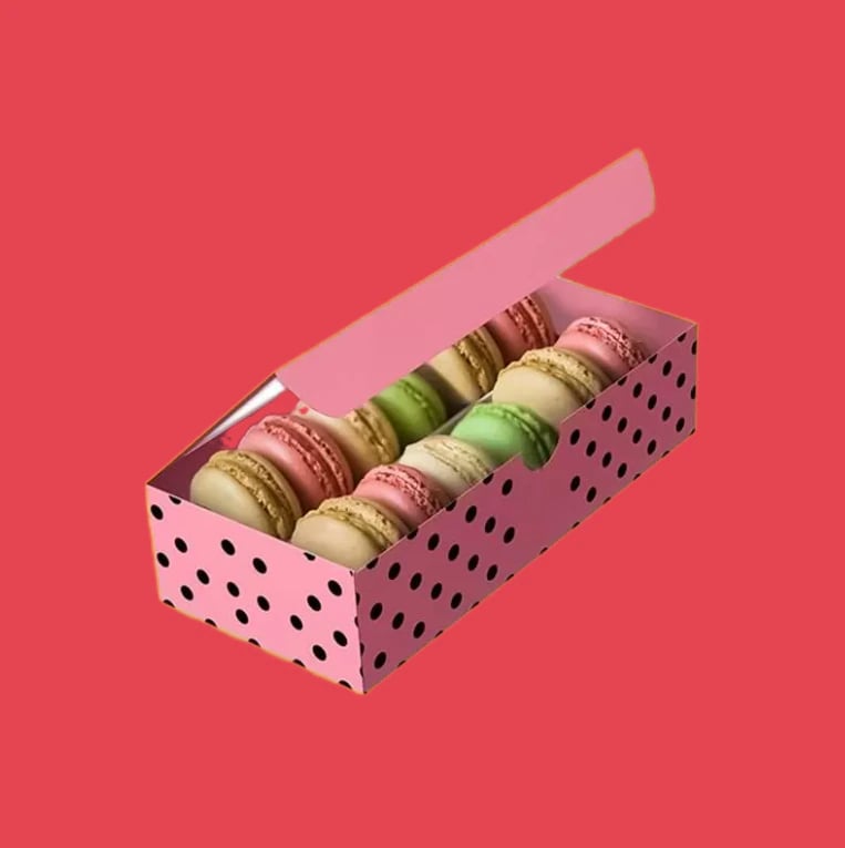Custom Tuck Top Macaron Boxes Bakery Style
