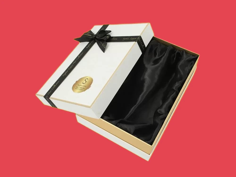 Custom Large Hair Extension Boxes With Ribbons